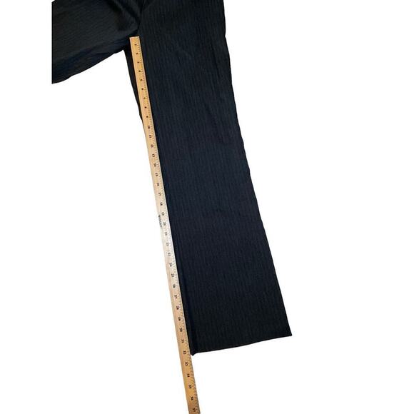 Sharagano Trouser Pant Women 8 Black Pinstriped Stretch Straight Leg Flat Front - Picture 6 of 6